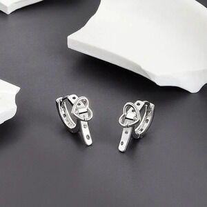 925 Sterling Silver Belt Huggie Hoop Earrings Minimalist & Dainty Belt Earrings